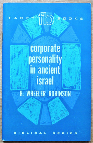 Corporate Personality In Ancient Israel