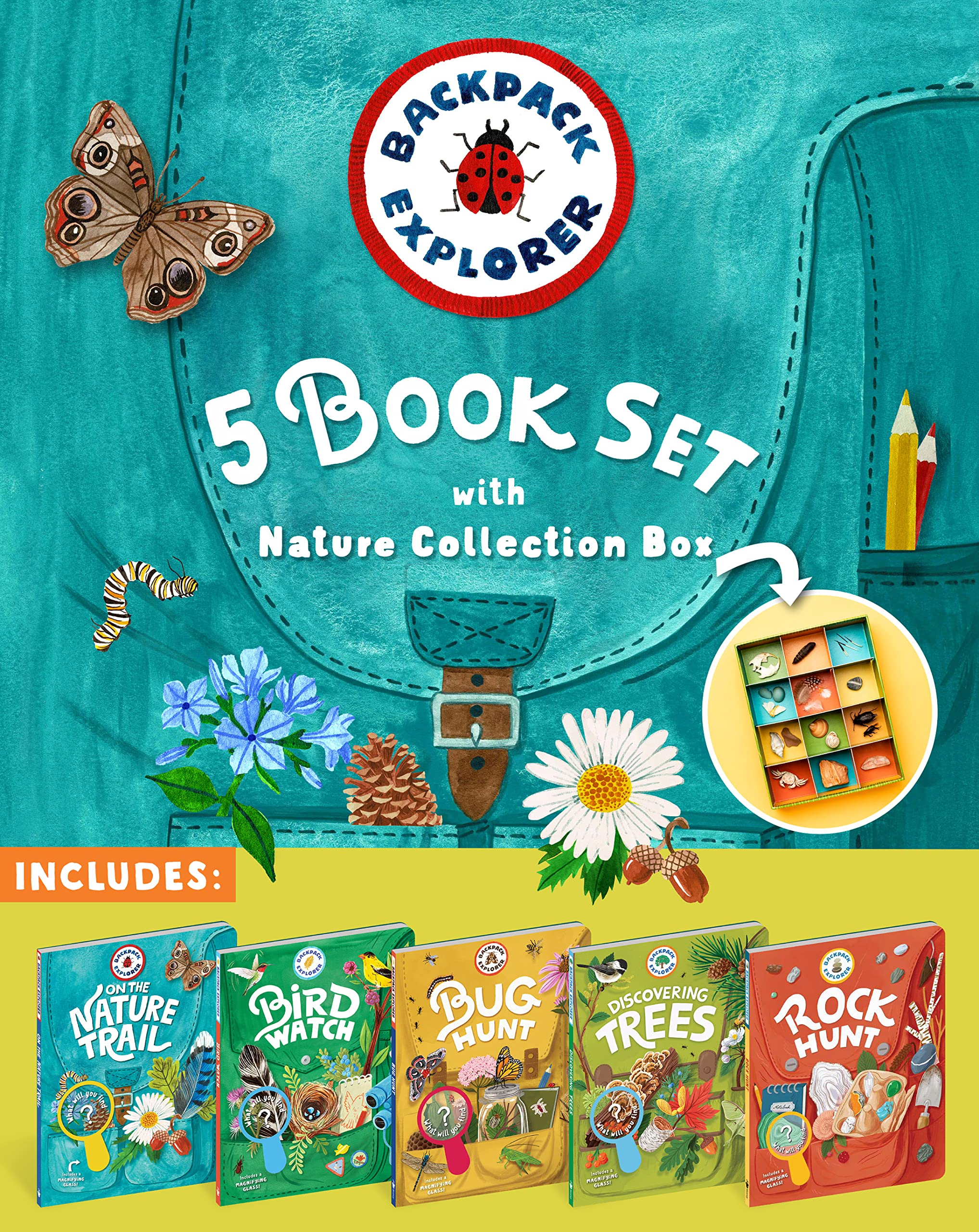 Backpack Explorer 5Book Set With Nature Collection Box,Used