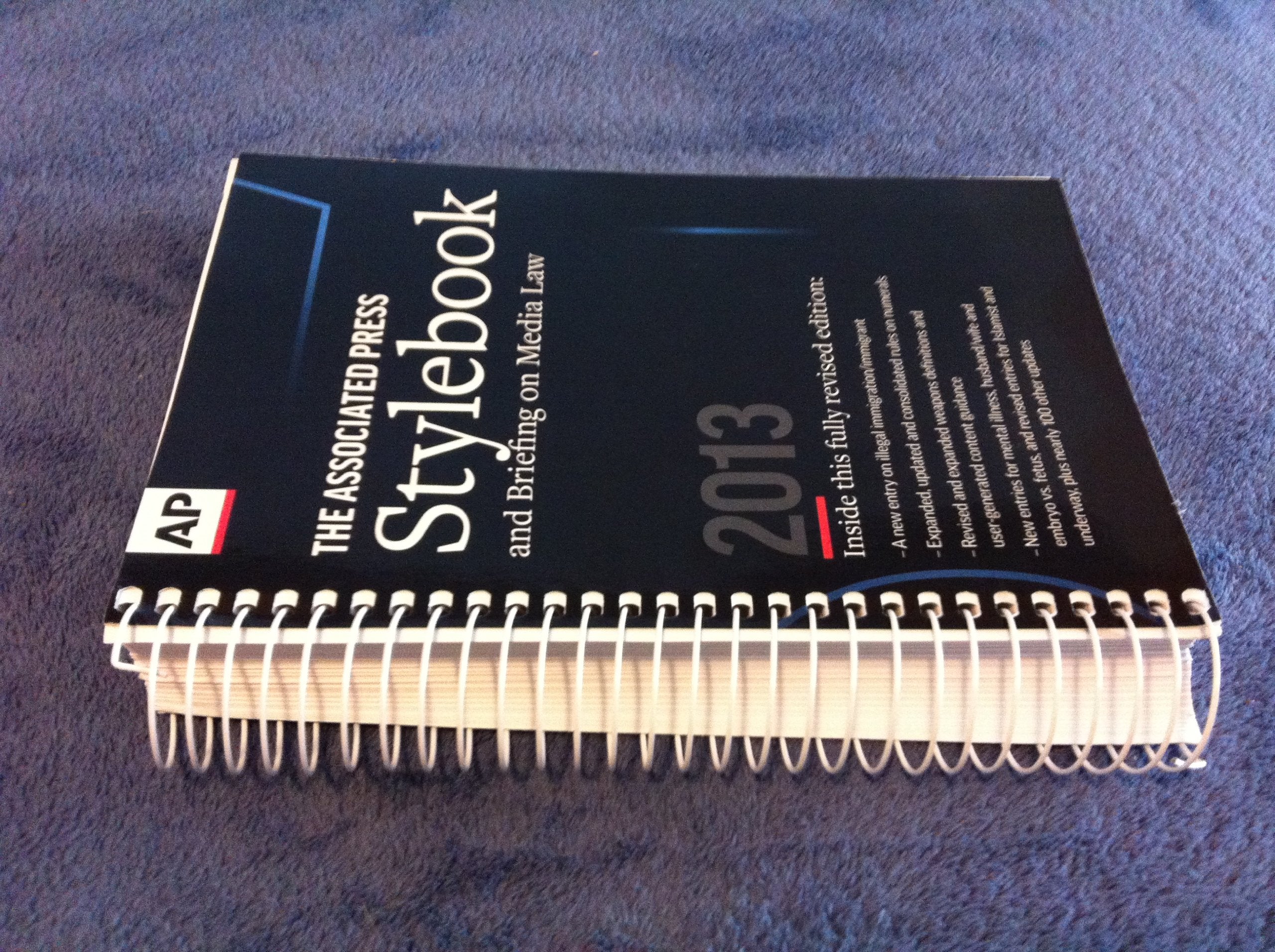 Associated Press Stylebook and Briefing on Media Law, 2013,Used