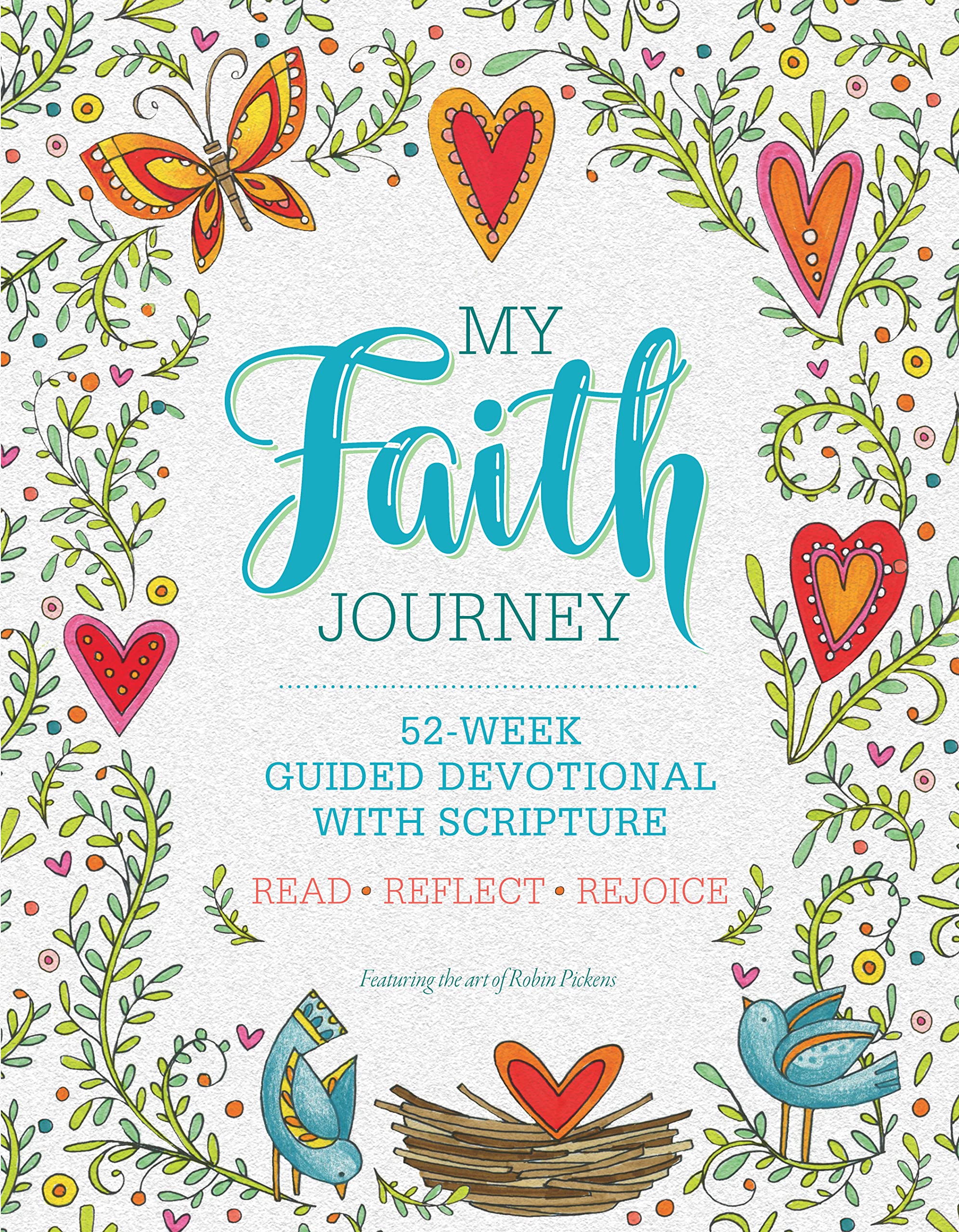 My Faith Journey: 52 Week Guided Devotional with Scripture (Quiet Fox Designs) Lined Journal Filled with Spiritual Activities, R,New