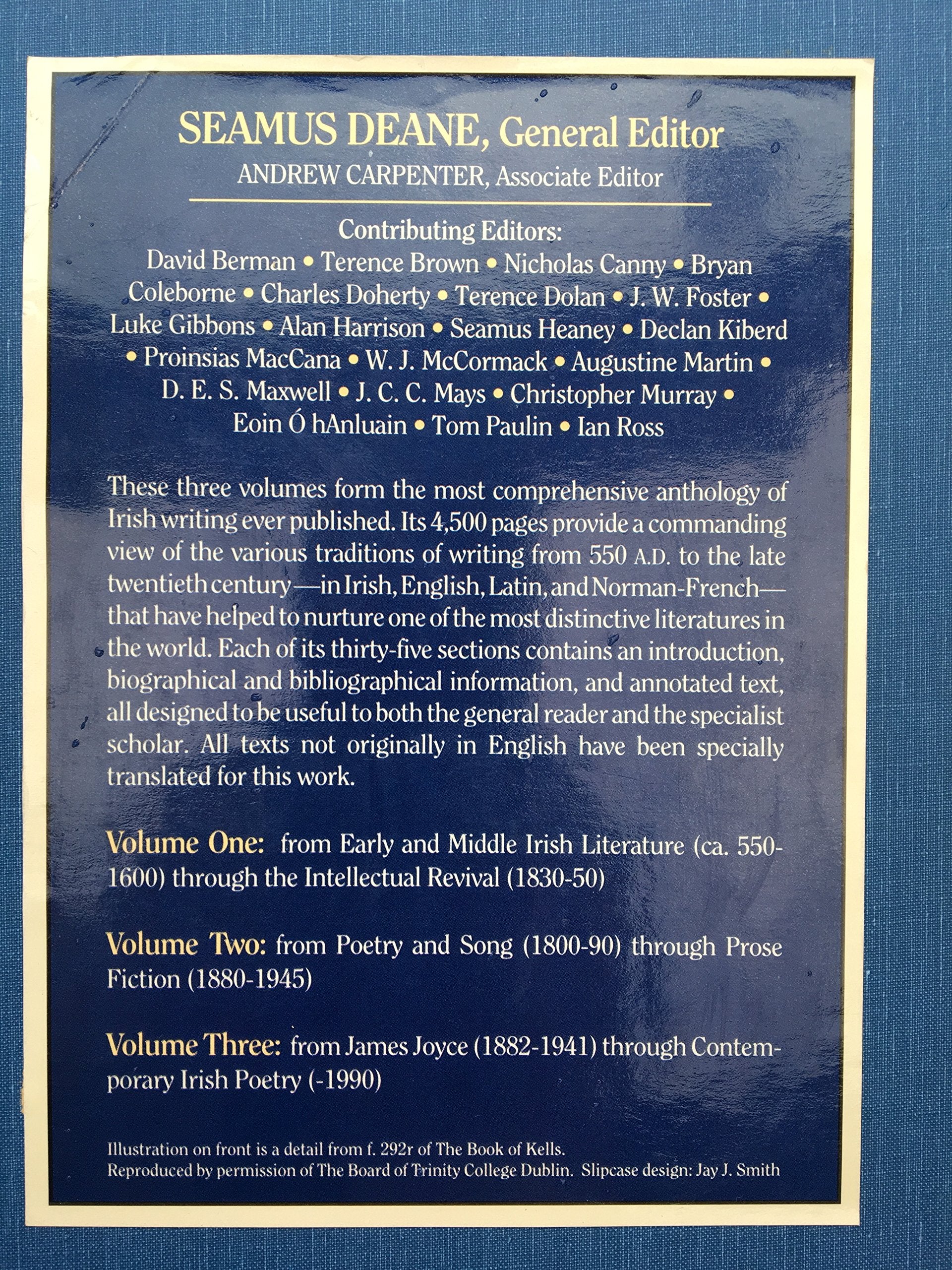 Field Day Anthology Of Irish Writing