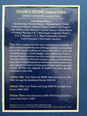 Field Day Anthology Of Irish Writing
