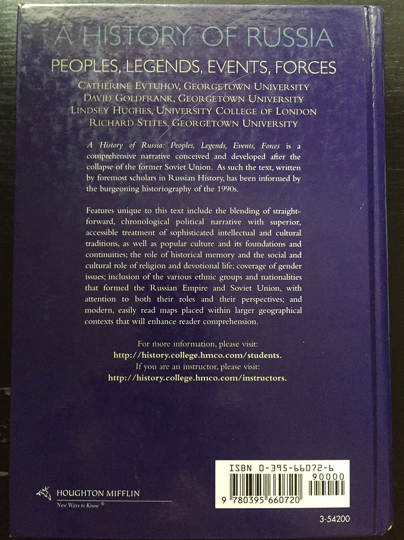 A History of Russia: Peoples, Legends, Events, Forces,New