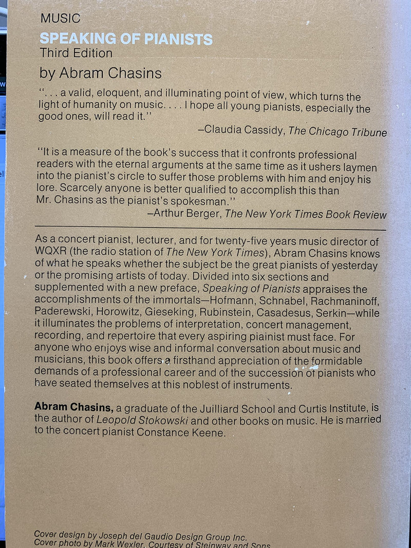 Speaking Of Pianists: Third Edition,Used