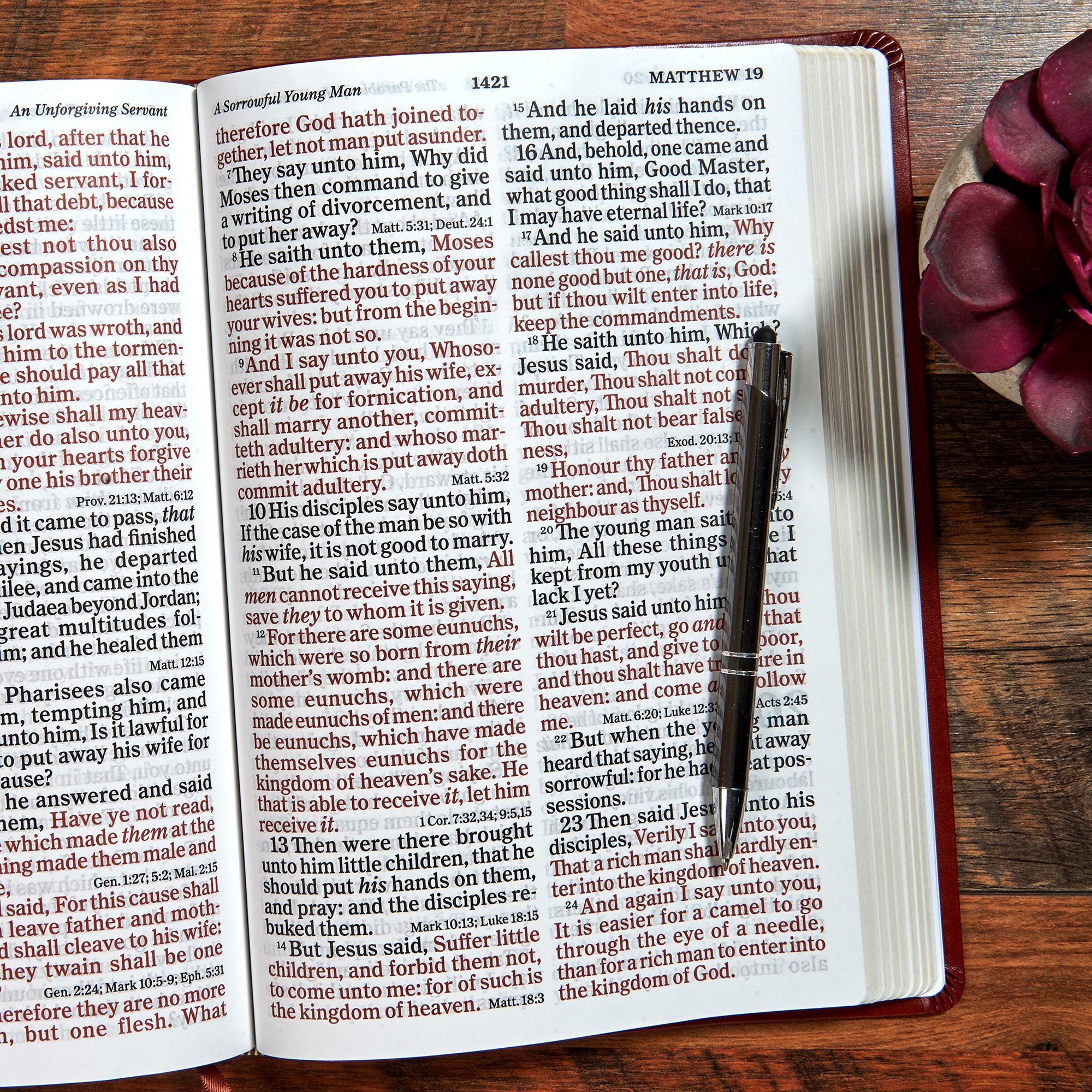 KJV Super Giant Print Reference Bible, Brown LeatherTouch, Red Letter, Pure Cambridge Text, Presentation Page, CrossReferences,,New