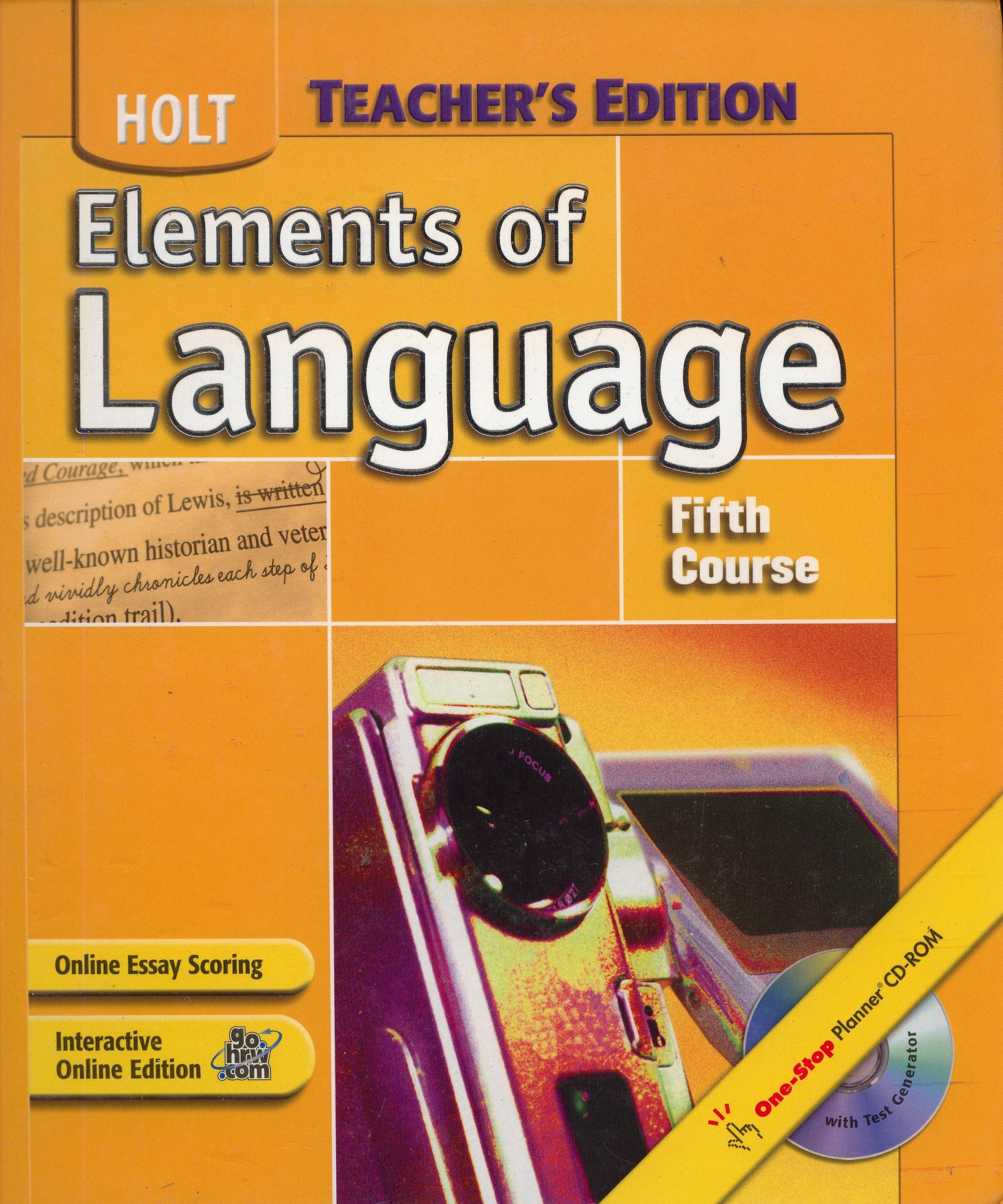Elements of Language, fith course, Teacher Edition,Used