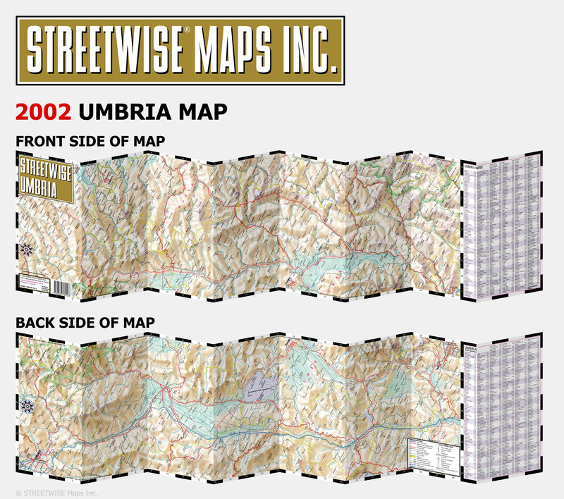 Streetwise Umbria Map  Laminated Road Map of Umbria, Italy  Folding pocket size travel map,Used