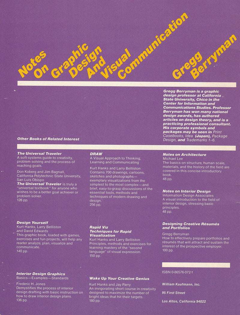 Notes on Graphic Design and Visual Communication,Used