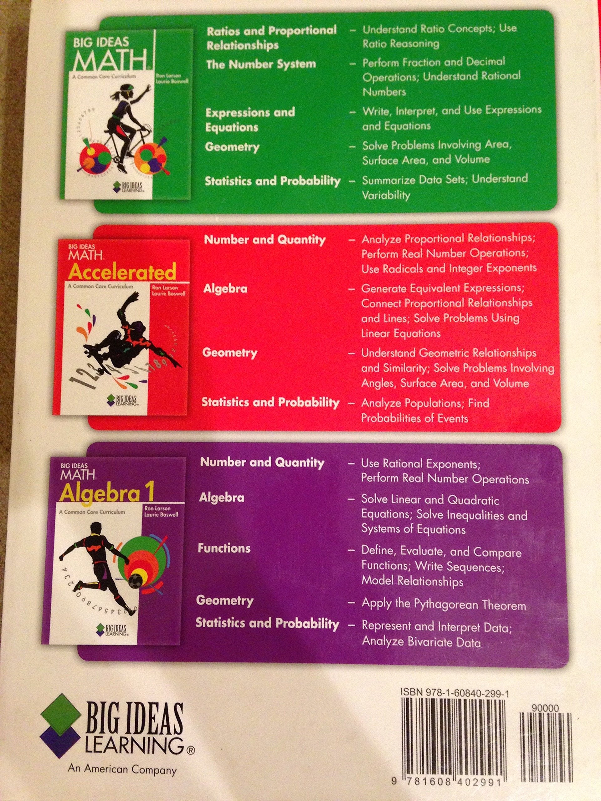 Big Ideas Math: Student Edition Accelerated Grade 7 2013 (BIG IDEAS MATH Accelerated),Used