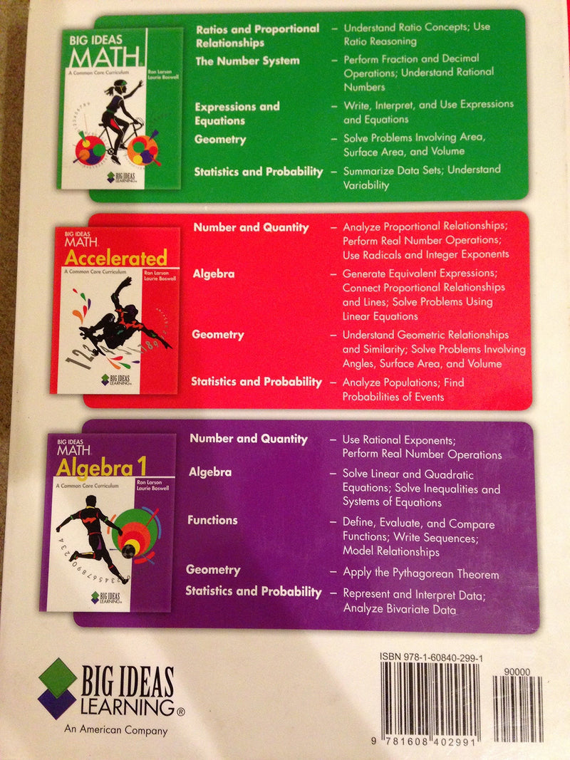Big Ideas Math: Student Edition Accelerated Grade 7 2013 (BIG IDEAS MATH Accelerated),Used