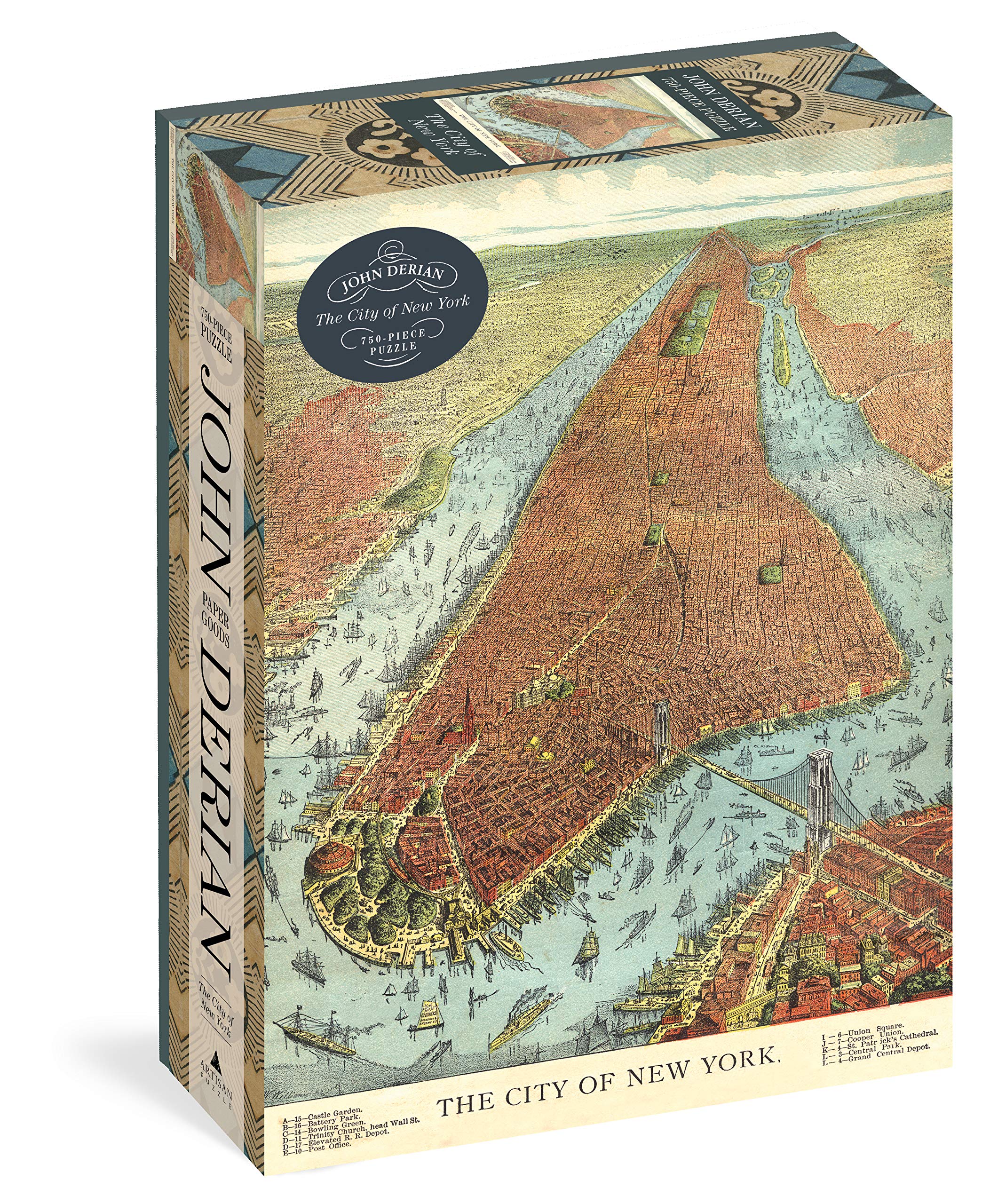 John Derian Paper Goods: The City Of New York 750Piece Puzzle (Artisan Puzzle)