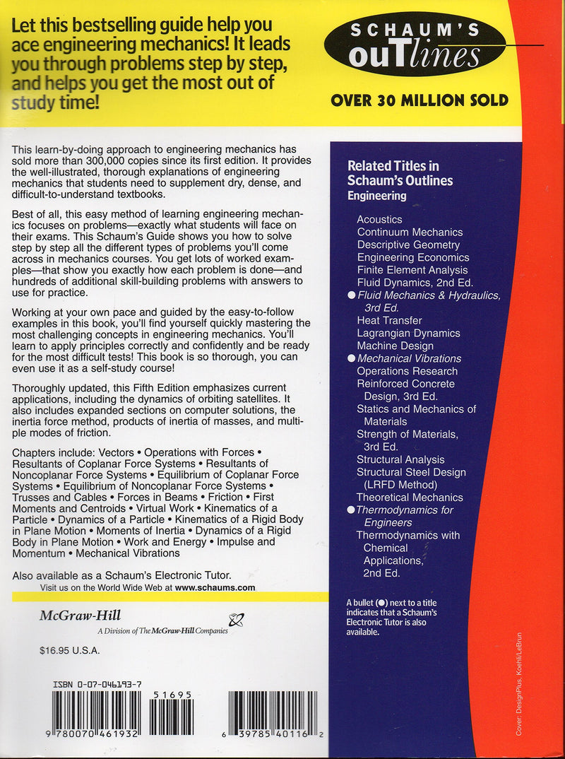 Schaum's Outline of Engineering Mechanics,New
