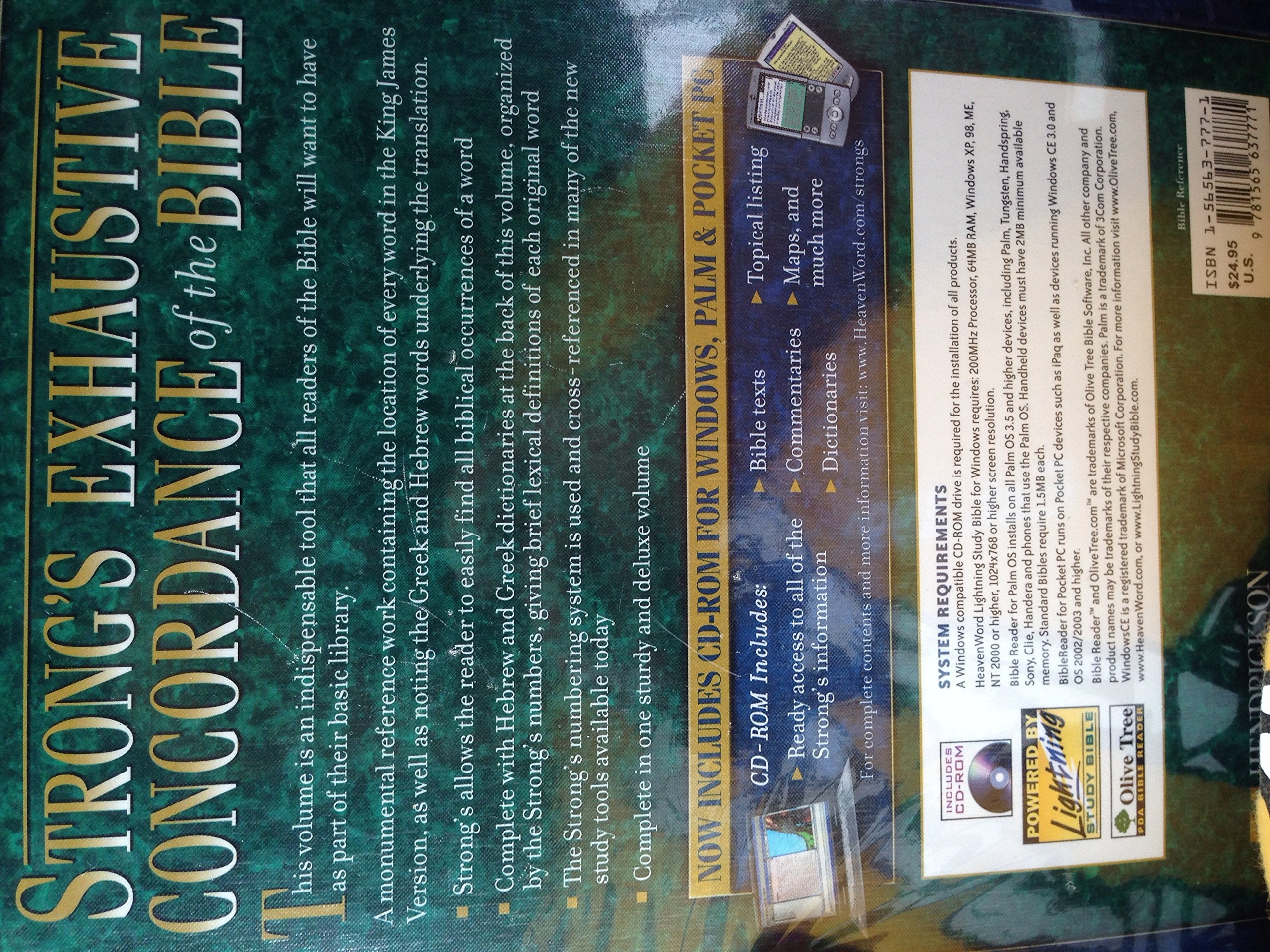 Strong's Exhaustive Concordance To The Bible: Complete With Cd Rom,Used