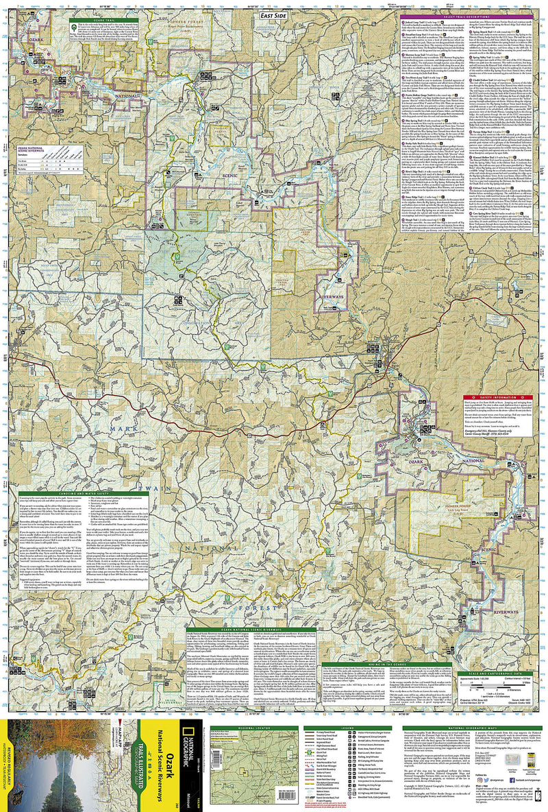 Ozark National Scenic Riverways Map (National Geographic Trails Illustrated Map, 260),Used