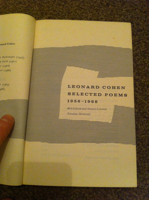 Leonard Cohen: Selected Poems 19561968,Used