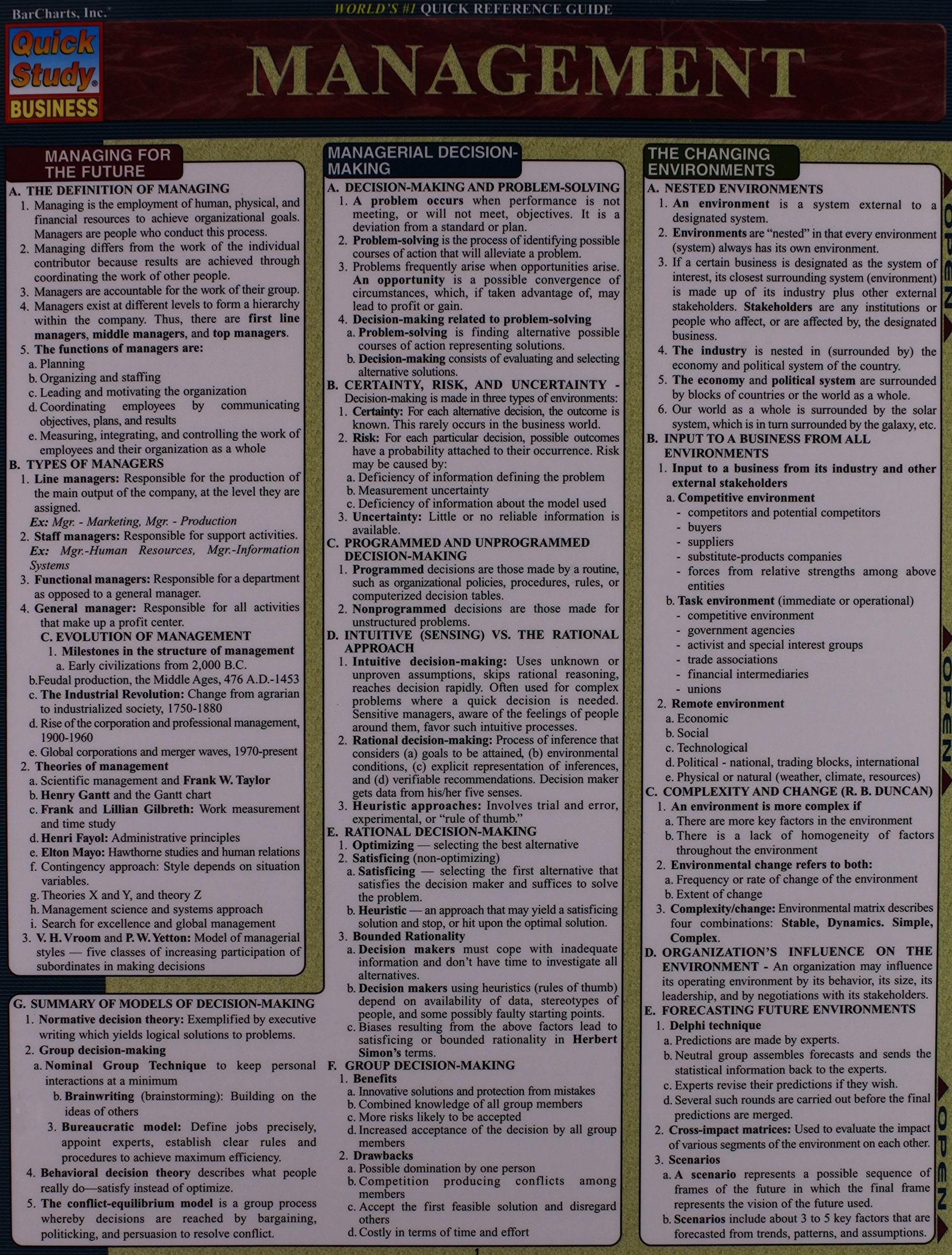 Management (Quickstudy Reference Guides  Academic),Used