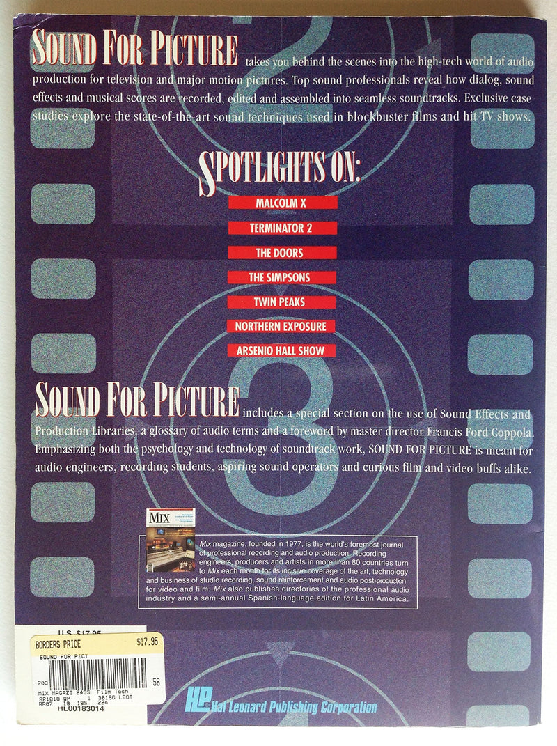 Sound for Picture: An Inside Look at Audio Production for Film and Television (Mix Pro Audio),Used
