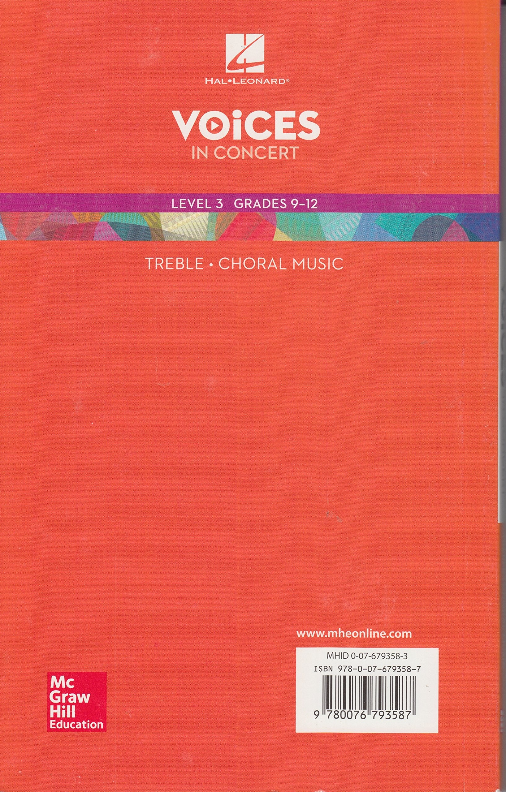 Hal Leonard Voices in Concert, Level 3 Treble Choral Music Book, Grades 912 (EXPERIENCING CHORAL MUSIC BEGINNING SE),Used