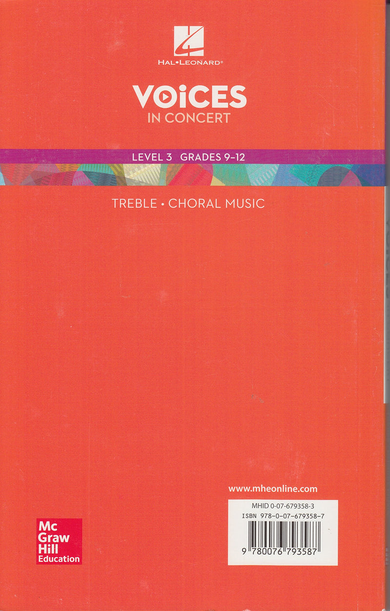 Hal Leonard Voices in Concert, Level 3 Treble Choral Music Book, Grades 912 (EXPERIENCING CHORAL MUSIC BEGINNING SE),Used