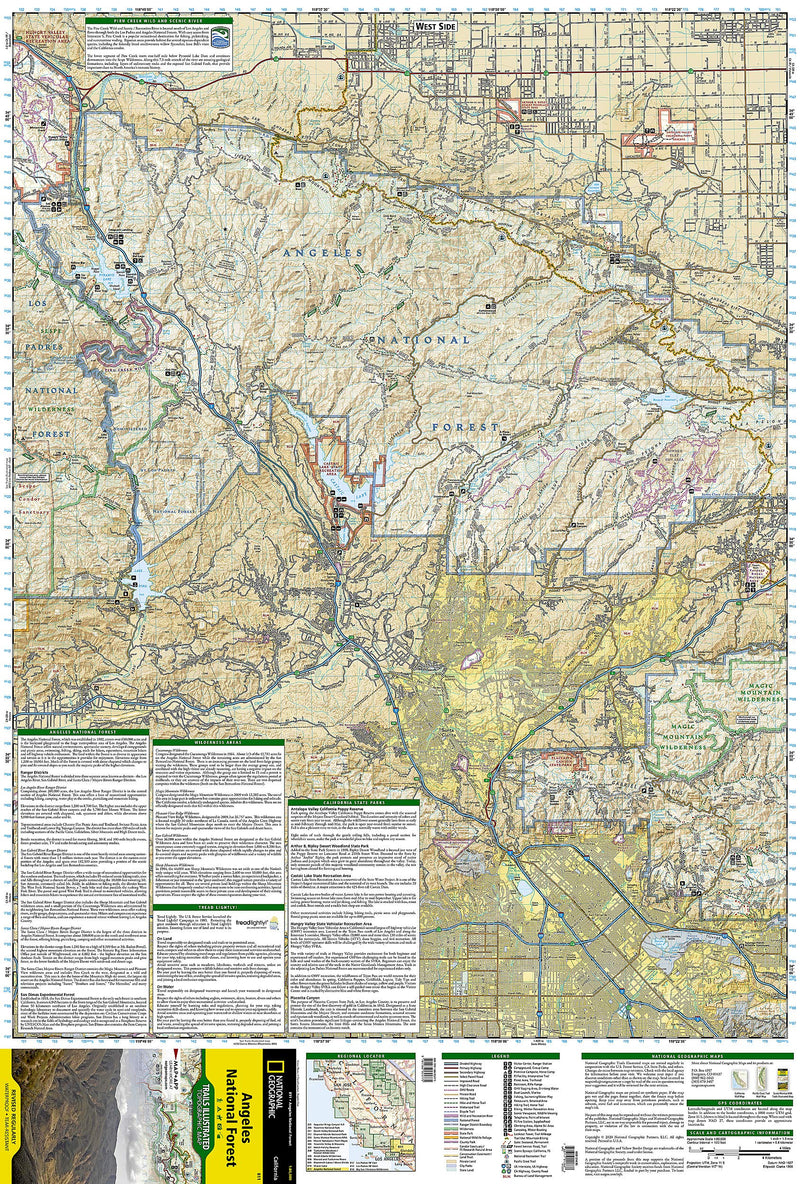 Angeles National Forest Map (National Geographic Trails Illustrated Map, 811),Used