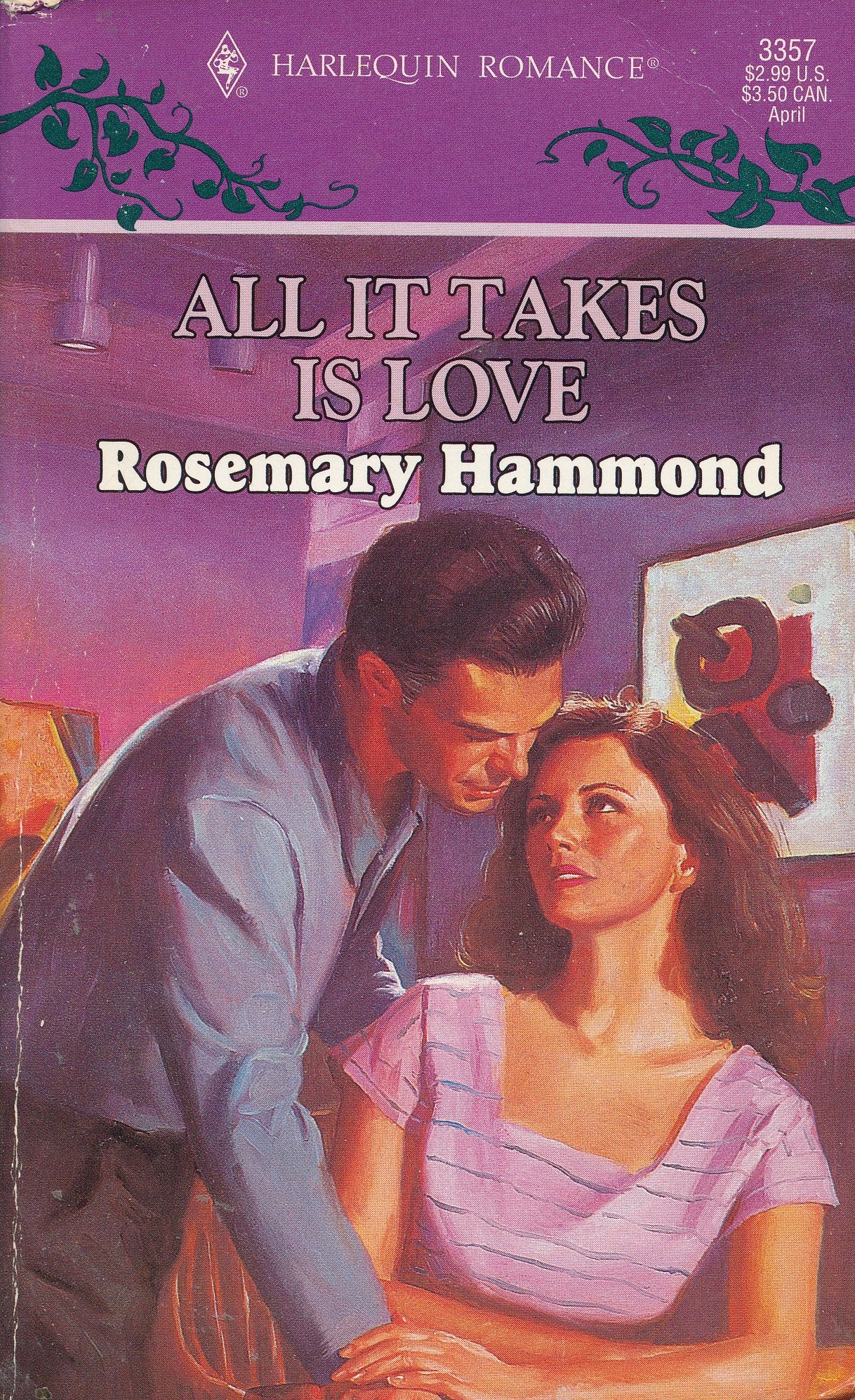 All It Takes is Love (Harlequin Romance, No. 3357),Used