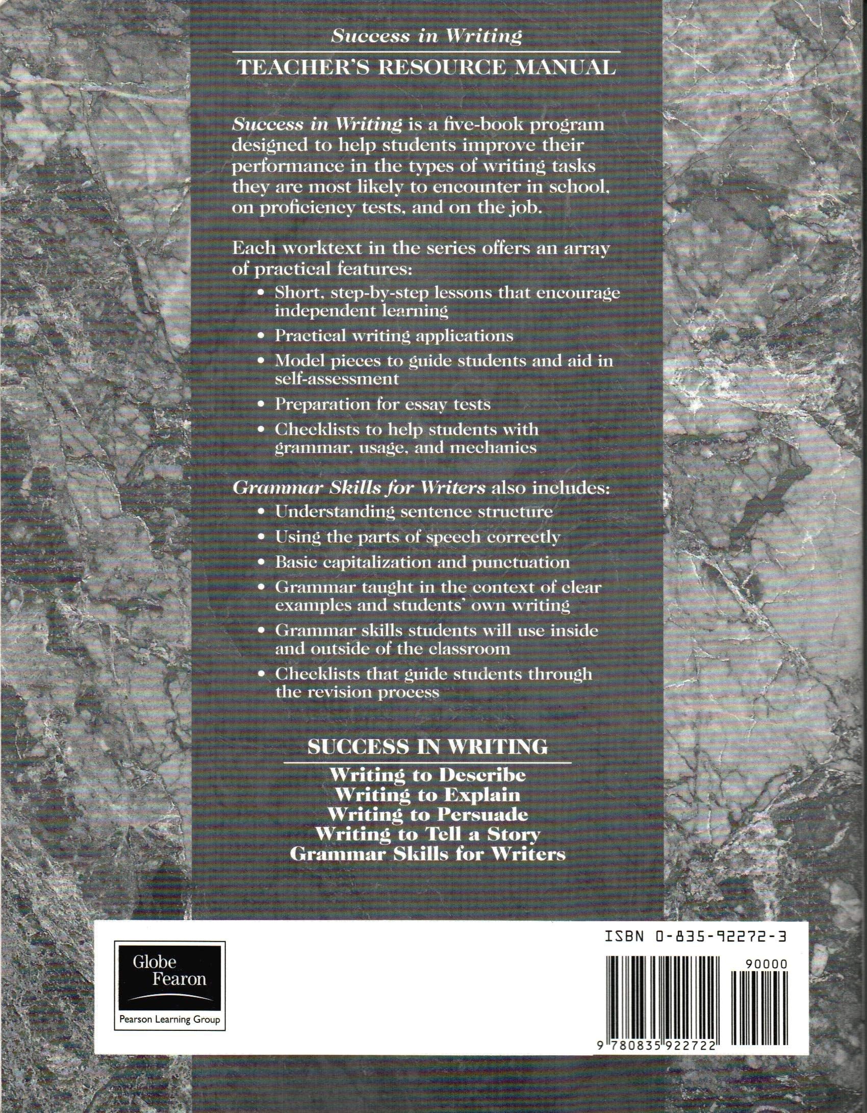 Success in Writing: Teacher Resource Manual,Used