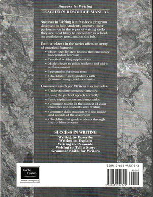 Success in Writing: Teacher Resource Manual,Used