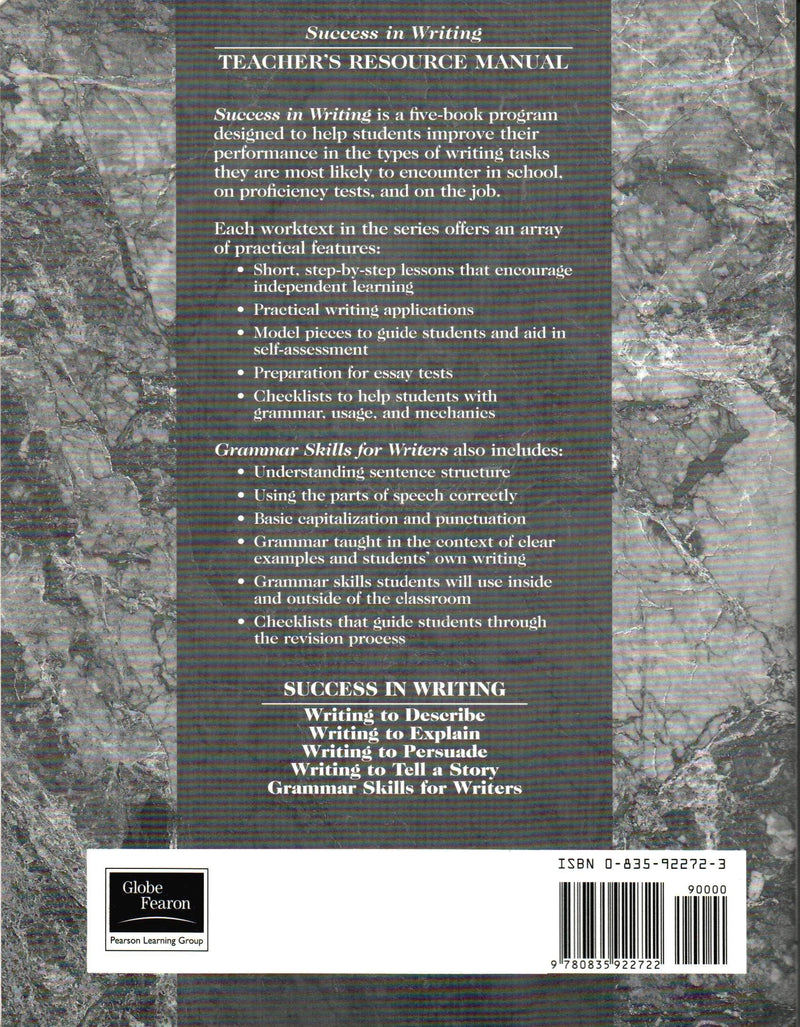 Success in Writing: Teacher Resource Manual,Used