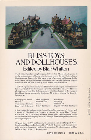 Bliss Toys and Dollhouses: 89 Illustrations, Including the Complete 1911 Catalogue,Used