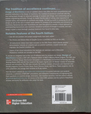 Design Of Machinery: An Introduction To The Synthesis And Analysis Of Mechanisms And Machines [With Cdrom],Used