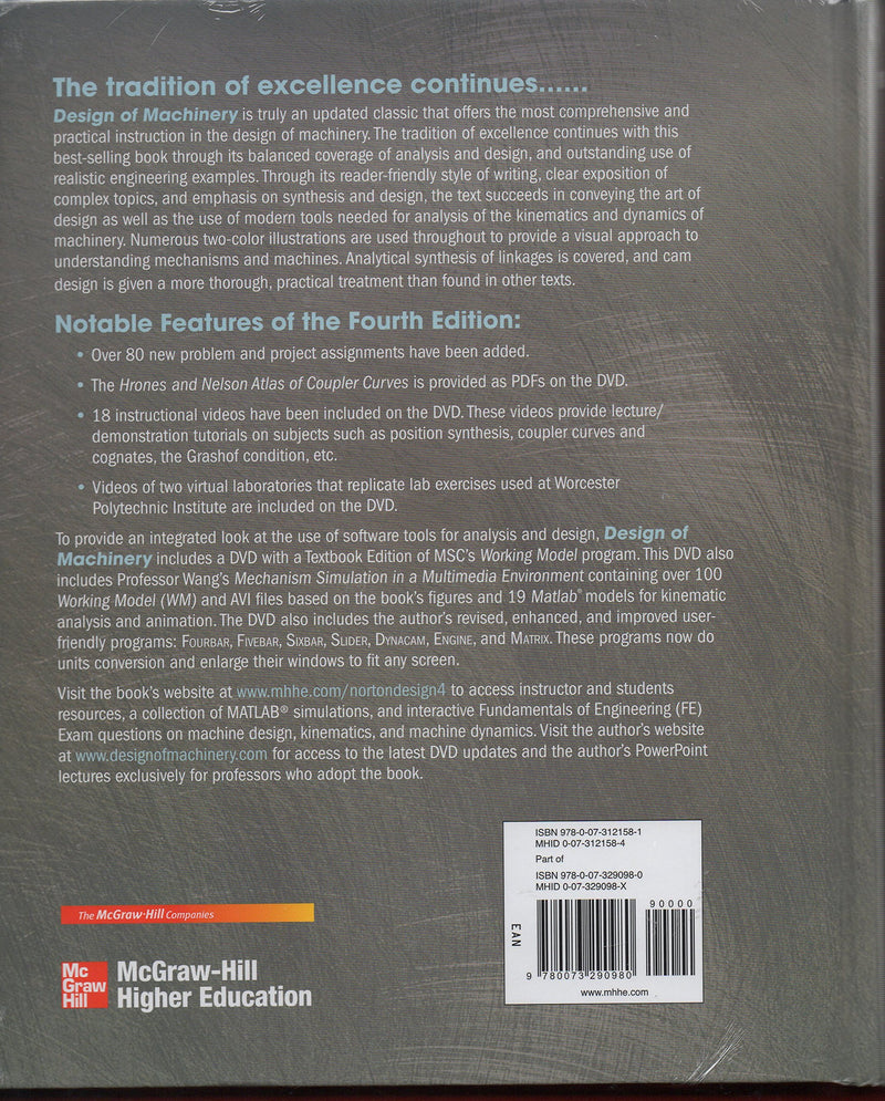 Design Of Machinery: An Introduction To The Synthesis And Analysis Of Mechanisms And Machines [With Cdrom],Used