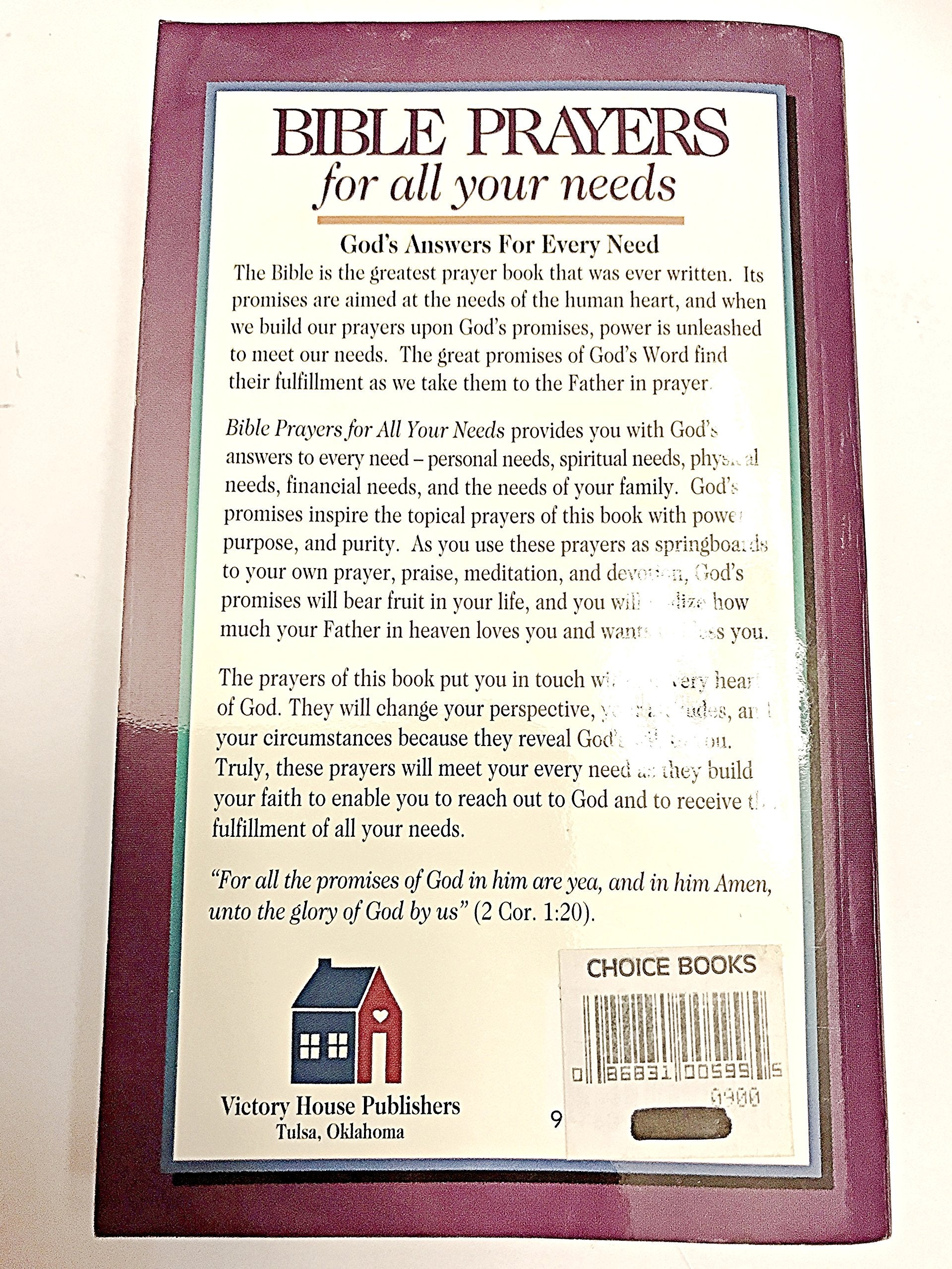 Bible Prayers for All Your Needs,Used