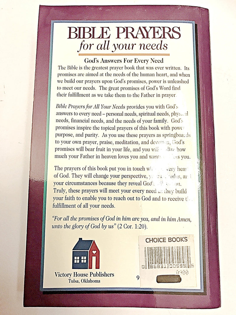 Bible Prayers for All Your Needs,Used