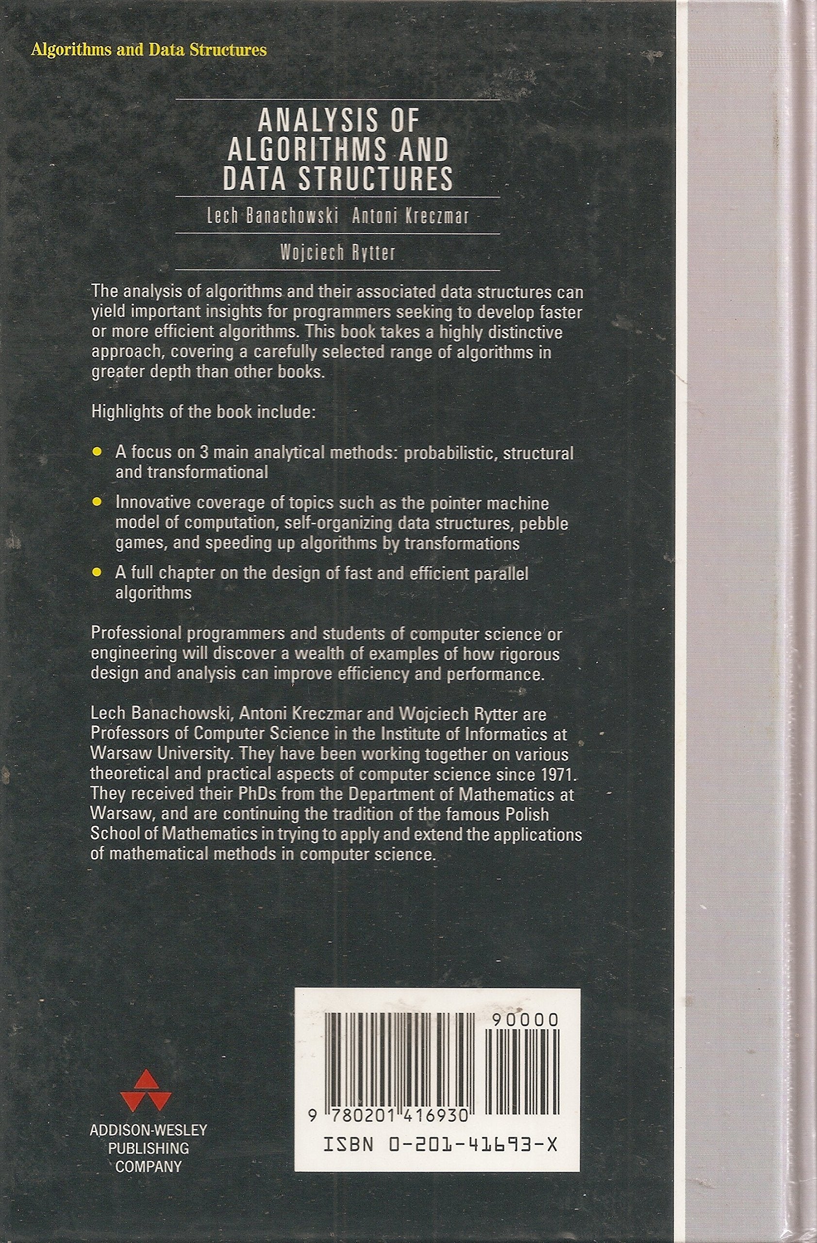 Analysis of Algorithms and Data Structures (International Computer Science Series),Used