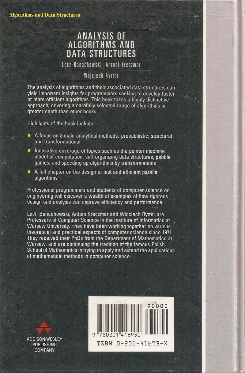 Analysis of Algorithms and Data Structures (International Computer Science Series),Used