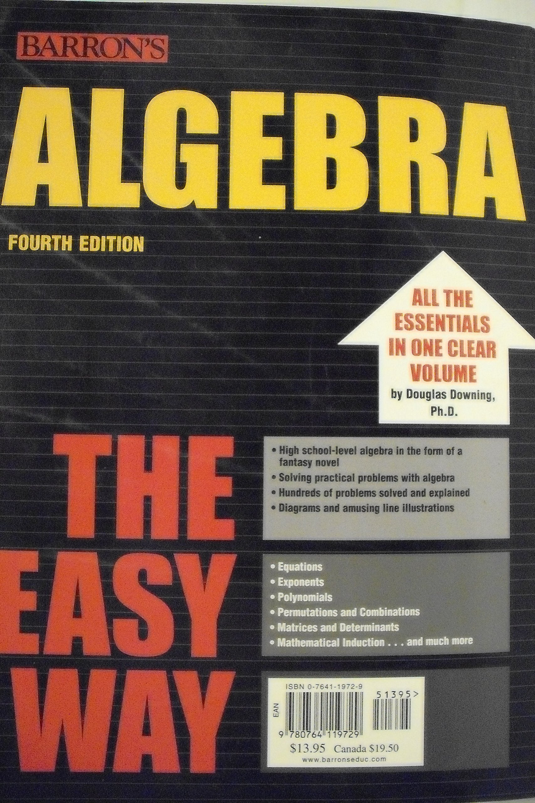 Algebra the Easy Way (Barron's Easy Series),Used