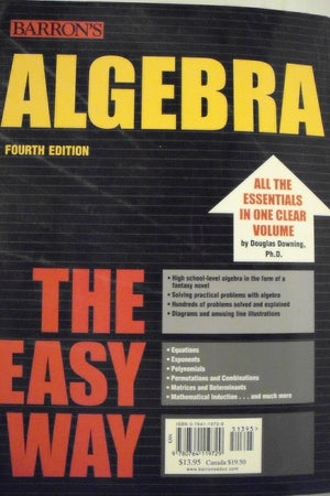 Algebra the Easy Way (Barron's Easy Series),Used