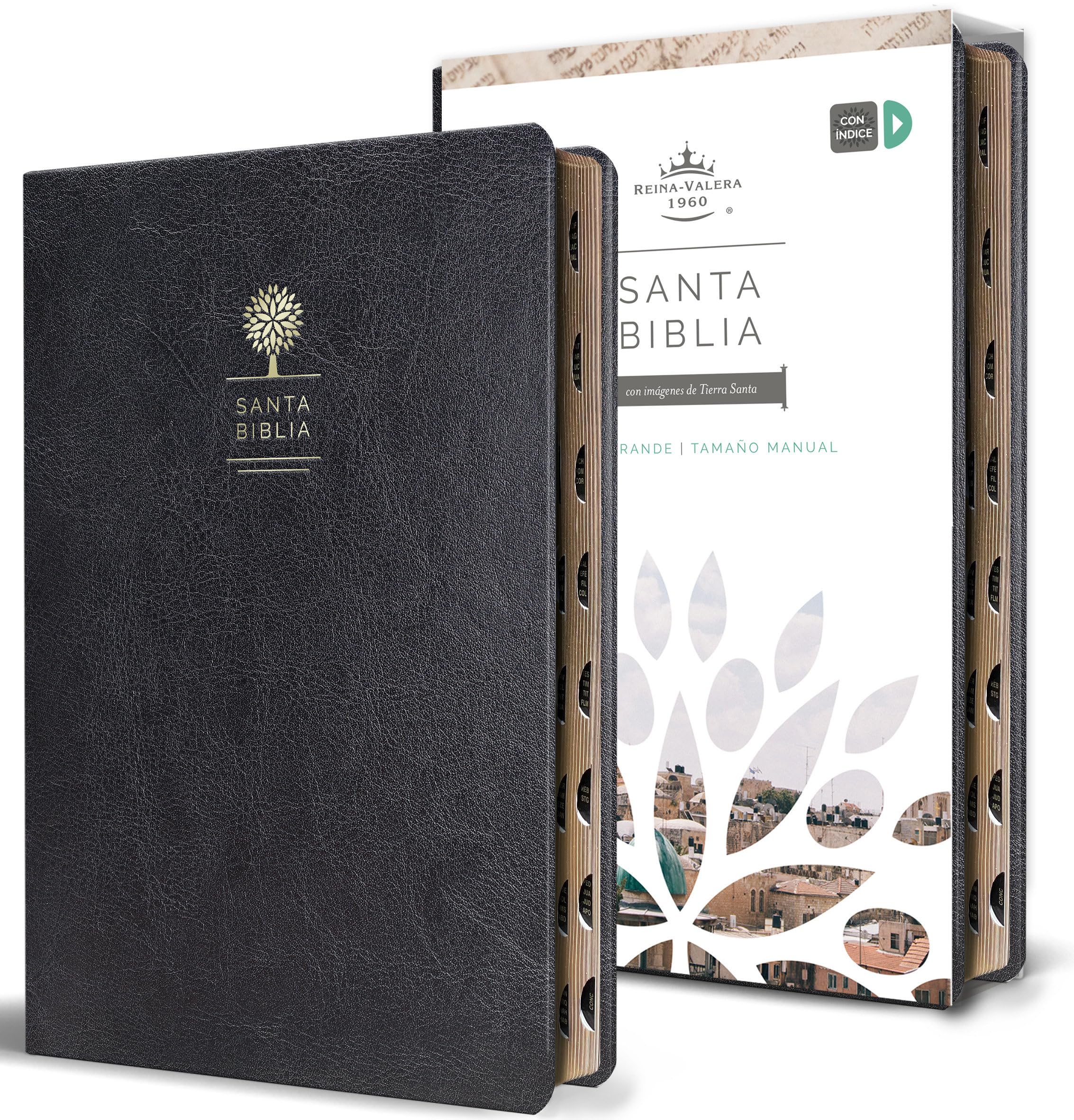 Biblia Reina Valera 1960 Letra Grande. Smil Piel Negro, Ndice, Tamao Manual / Spanish Bible Rvr 1960. Handy Size, Thumb Index, L