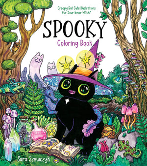 Spooky Coloring Book: Creepy But Cute Illustrations For Your Inner Witch,Used