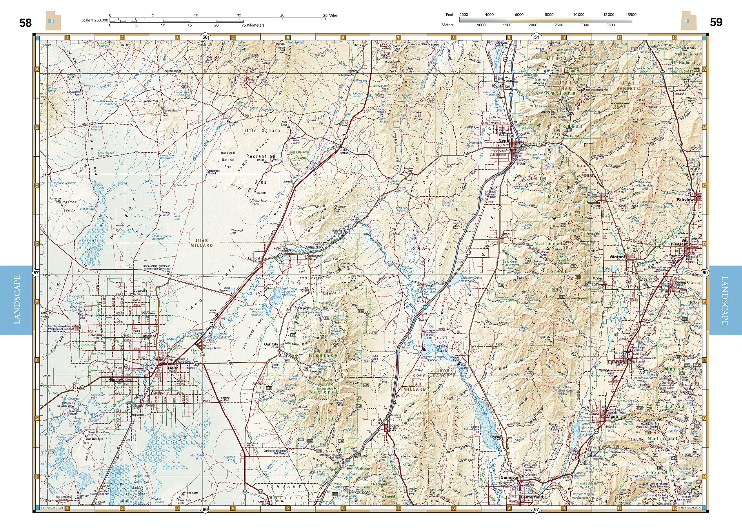 Benchmark Utah Road & Recreation Atlas, 6Th Edition,New