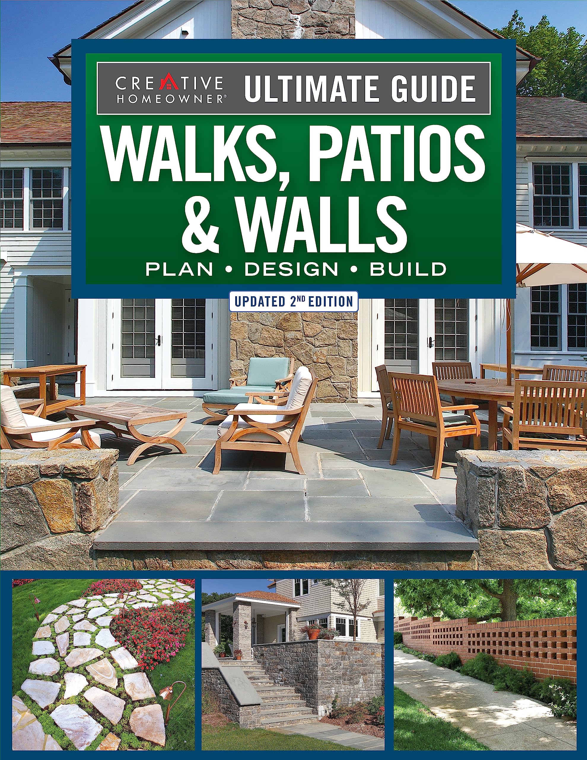 Ultimate Guide to Walks, Patios & Walls, Updated 2nd Edition: Plan, Design, Build (Creative Homeowner) StepbyStep DIY Instruct,New