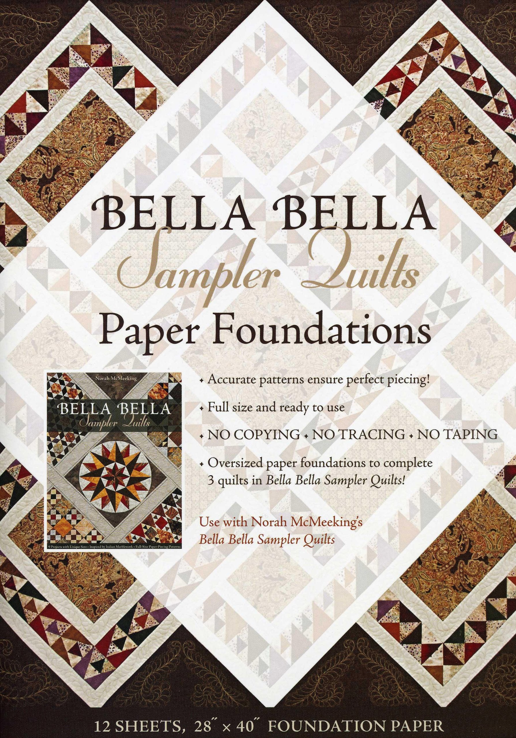 Bella Bella Sampler Quilts Paper Foundations: Use with Norah McMeeking's Bella Bella Sampler Quilts,New