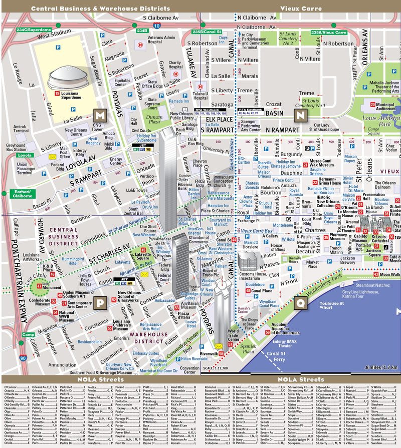 StreetSmart New Orleans by VanDam  Laminated pocket size City Street & Freeway Map to New Orleans, LA complete with all attract,Used