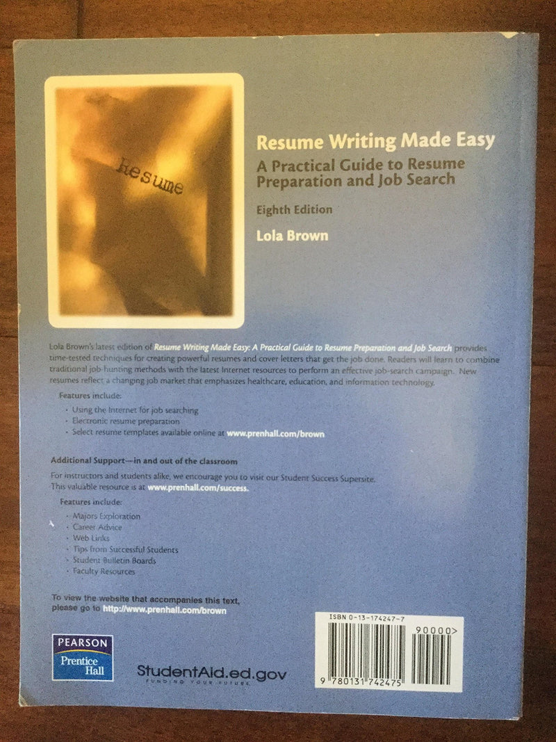 Resume Writing Made Easy: A Practical Guide to Resume Preparation and Job Search,Used