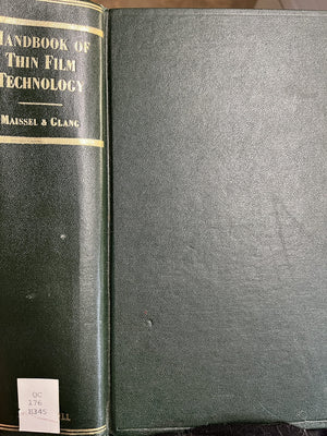 Handbook Of Thin Film Technology