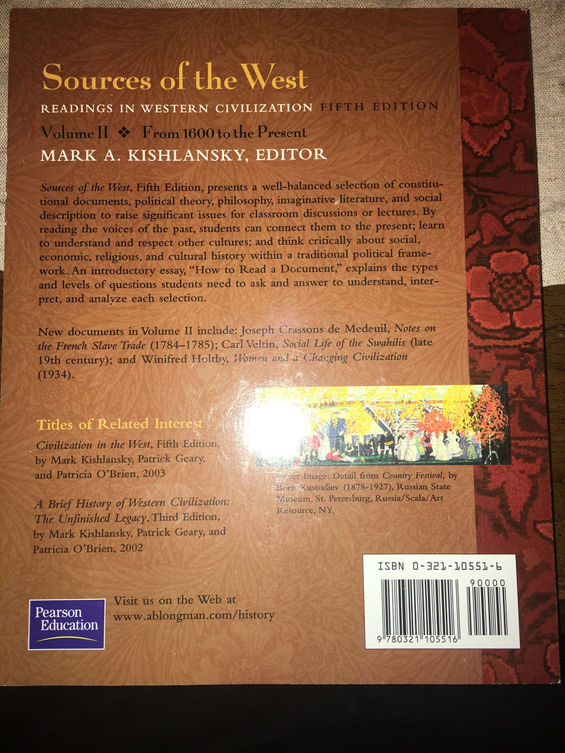 Sources of the West: Readings in Western Civilization, Volume II (5th Edition),Used