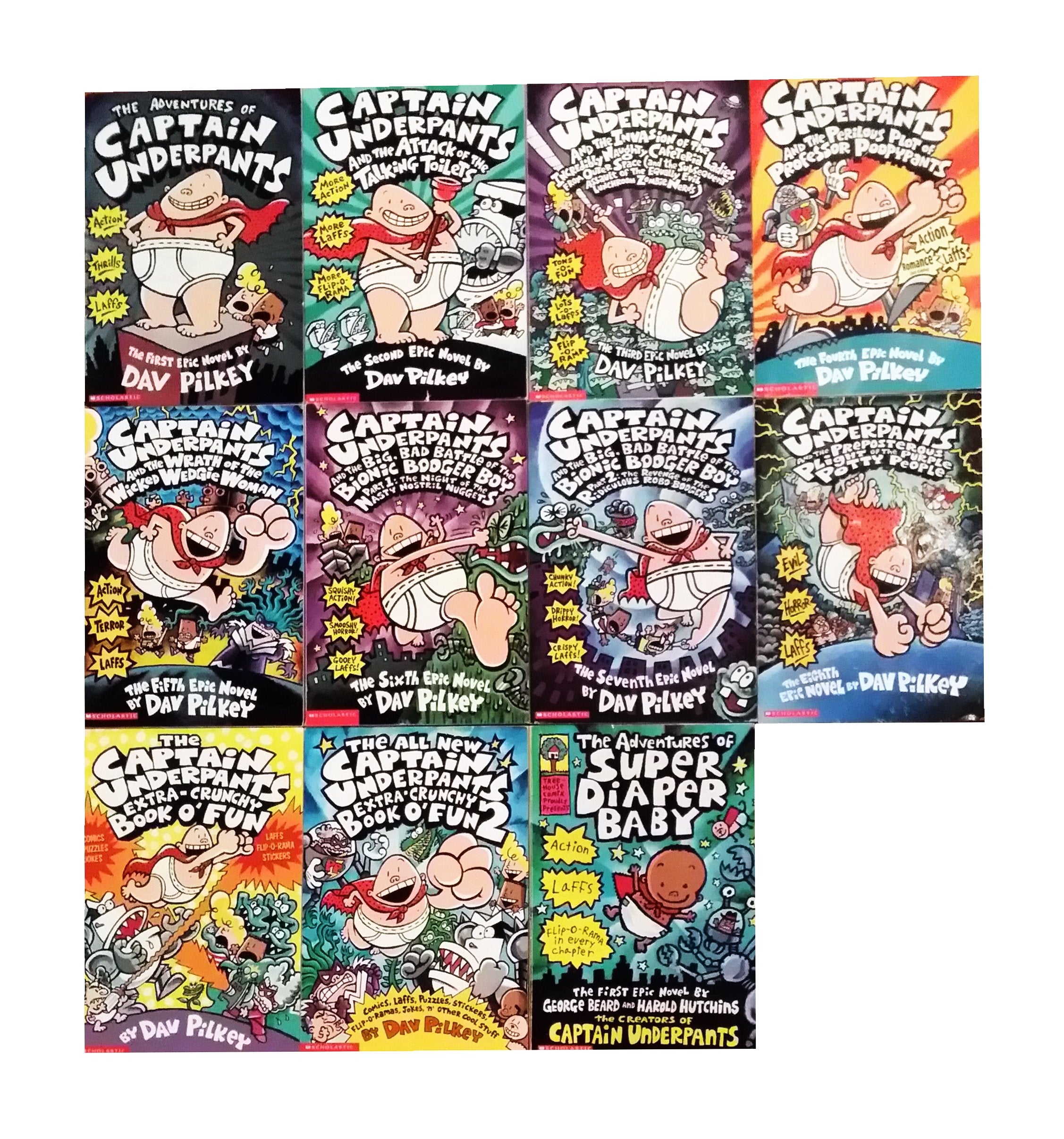 Captain Underpants Series  Complete 11 Book Collection  Adventures of Captain Underpants, Captain Underpants and the Preposter