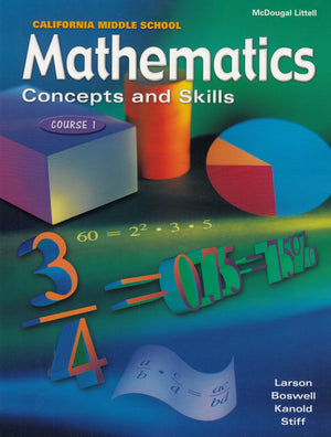 Mcdougal Littell Middle School Math California: Student Edition Course 1 2001,New