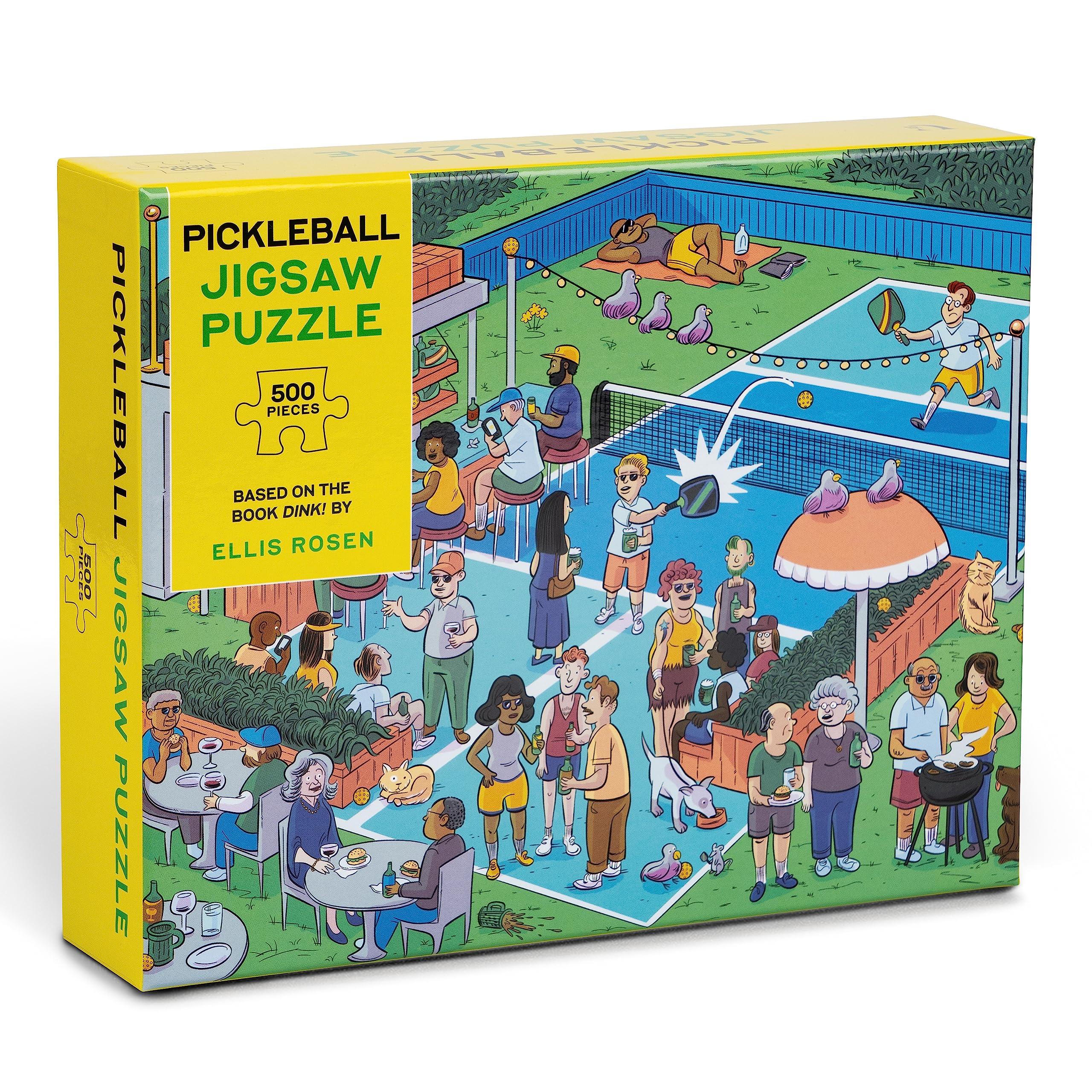 Union Square & Co. Pickleball Puzzle: 500Piece Jigsaw Puzzle Based on The Book Dink! (with 10 Hidden Pickleballs to Find),Used