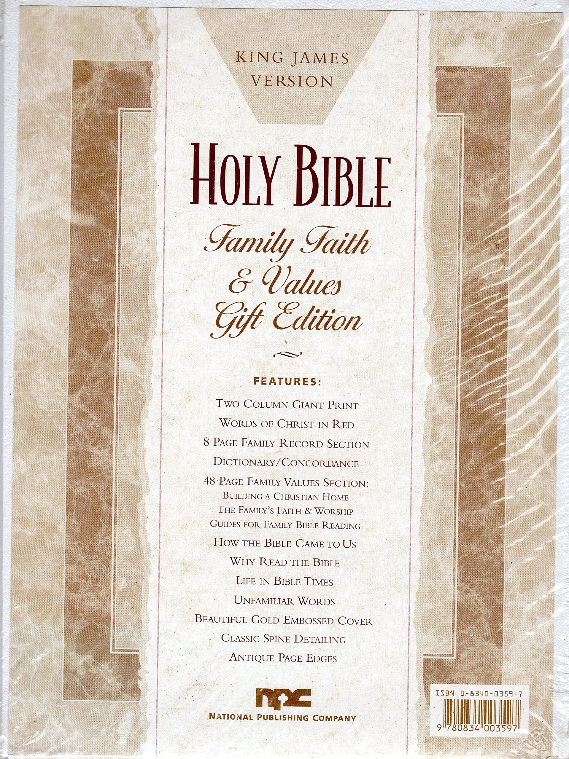 Family Faith and Values Bible,Used